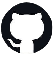 GitHub logo with a black circle and white silhouette of a cat.