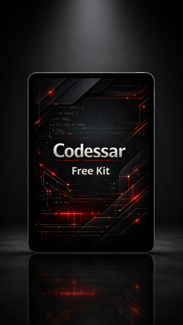 Codessar Free Kit packaging with digital design on a dark background