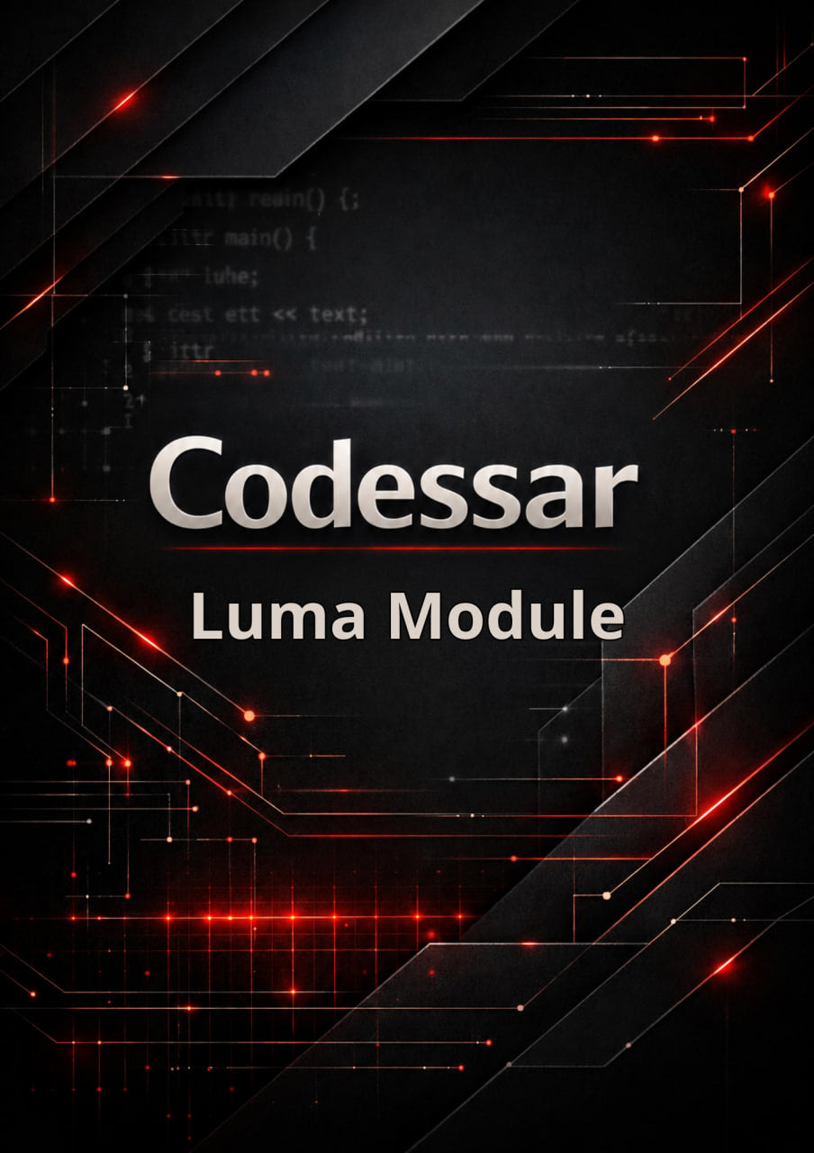 Codessar Luma Module with technical design elements on a dark background