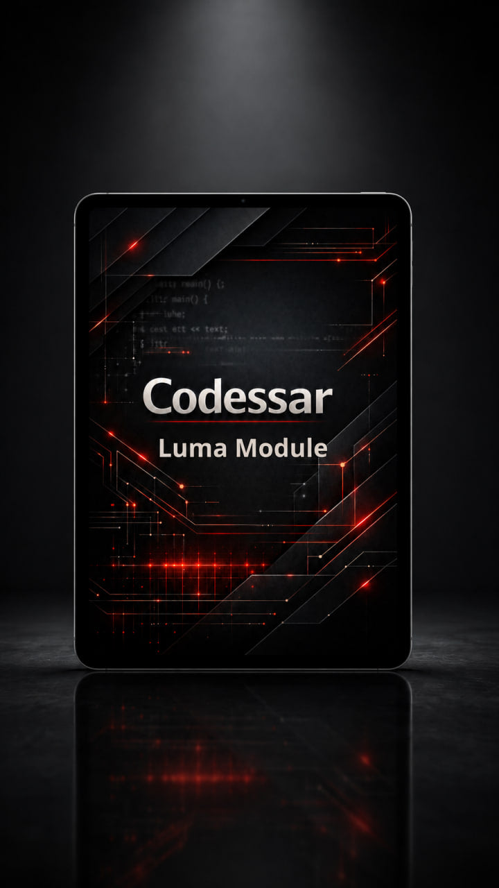 Codessar Luma Module on a dark background with glowing red lines