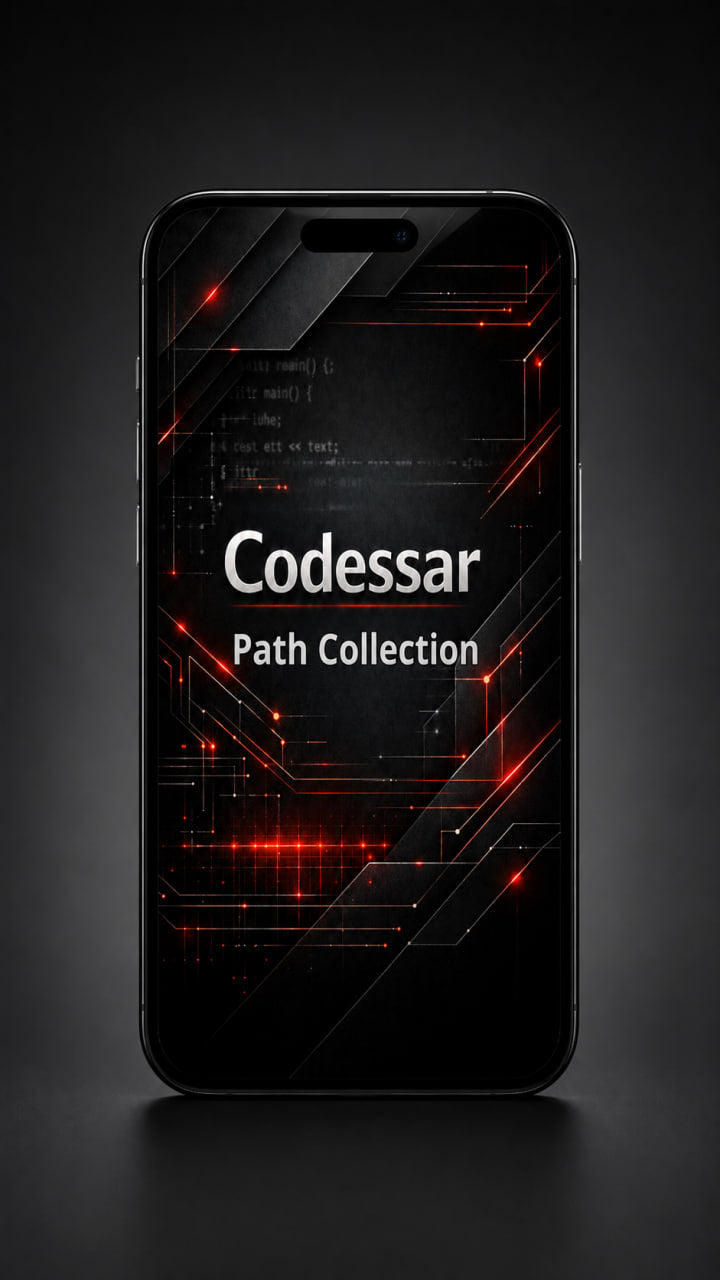 Phone case with Codessar branding on a dark background