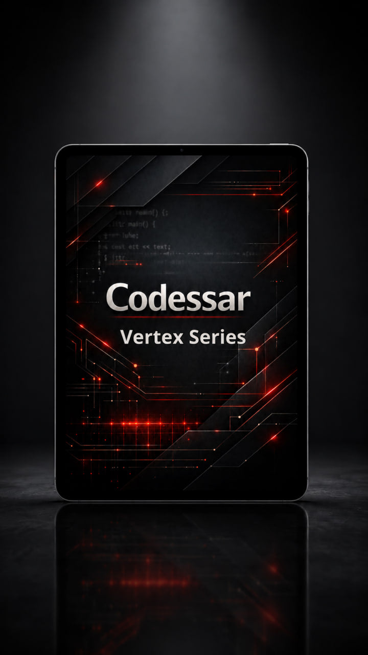 Tablet displaying 'Codessar Vertex Series' on a dark background
